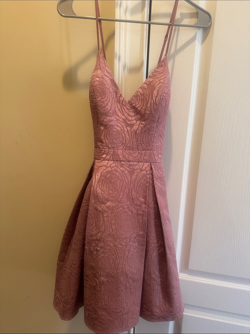 Sleeveless V-Neck Rose Mauve A-Line Dress